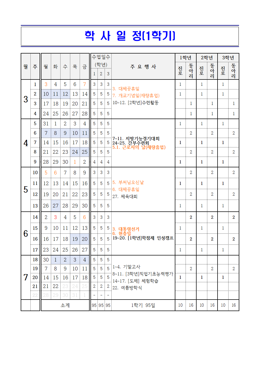 2025. 가정통신문(학사일정 변경)002